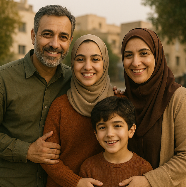 중동 가족 이미지