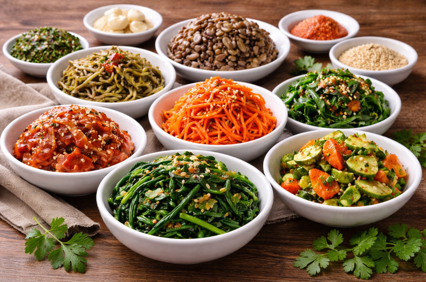 한국 전통 식단 나물