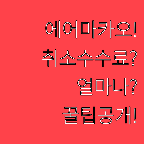 에어마카오 항공권 취소 수수료 얼마나..
