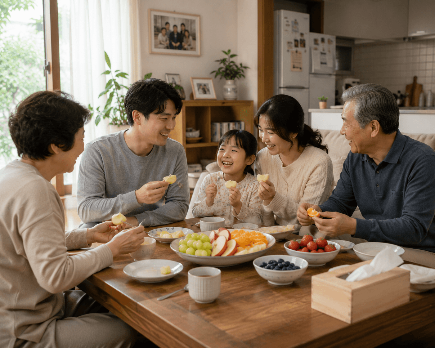한국에 와서 많이 들었던"과일 먹어"