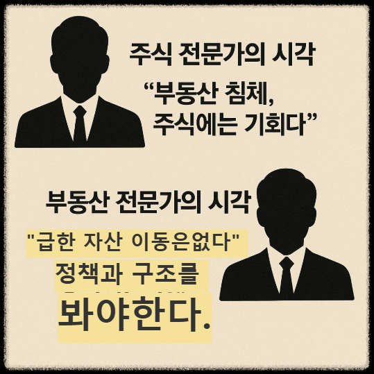 주식 전문가 부동산 전문가 입장 관련 이미지