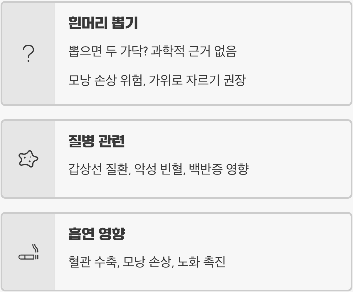 흰머리 나는 이유, A부터 Z까지 총정리 (원인, 예방법)