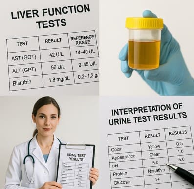 소변검사결과지를들고있는여의사