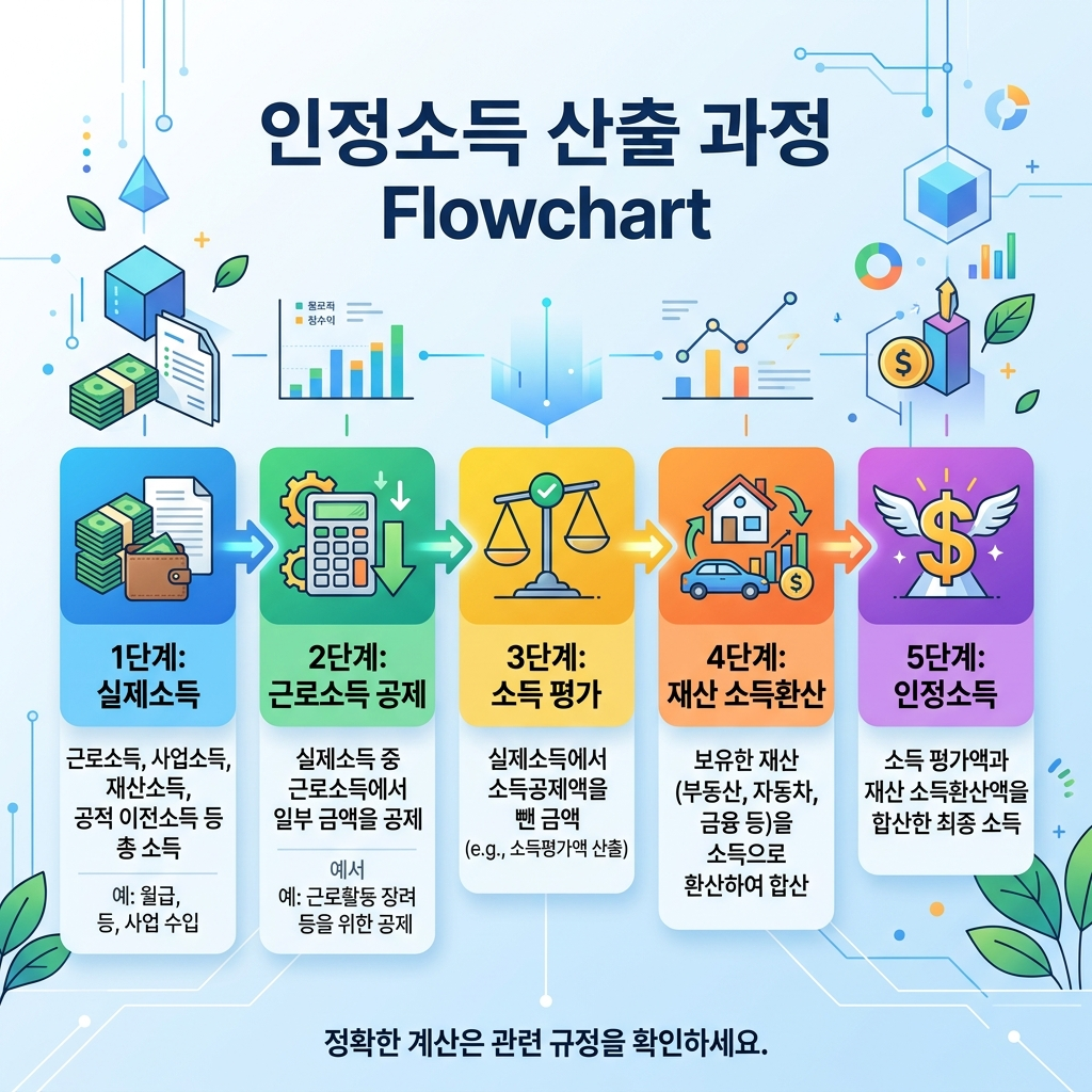 소득인정액 계산 흐름 단계별