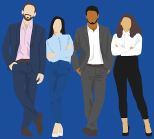 서있는 사람 4명