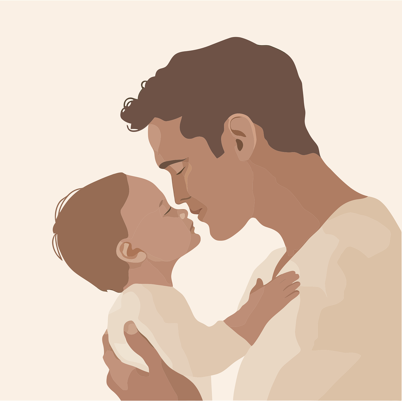 아빠가 아기를 안고있는 그림
