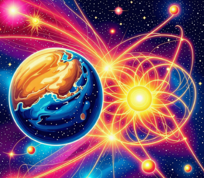 우주의 4가지 힘을 그림으로 표현