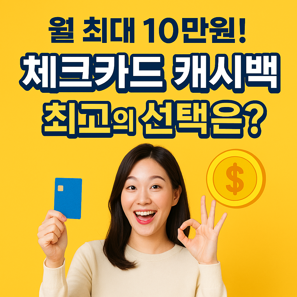 월 최대 10만원! 체크카드 캐시백 최고의 선택은?