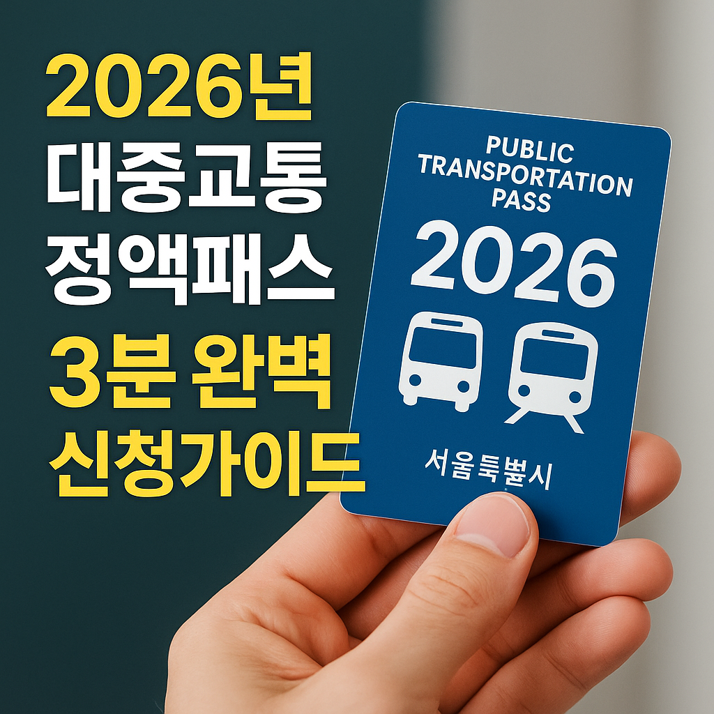 2026년 대중교통 정액패스 3분 완벽 신청가이드