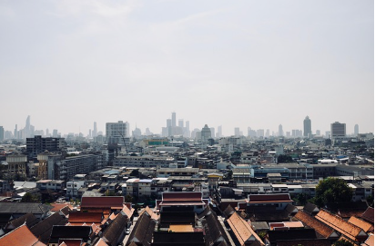 위에서 내려보는 주택 밀집 단지 사진