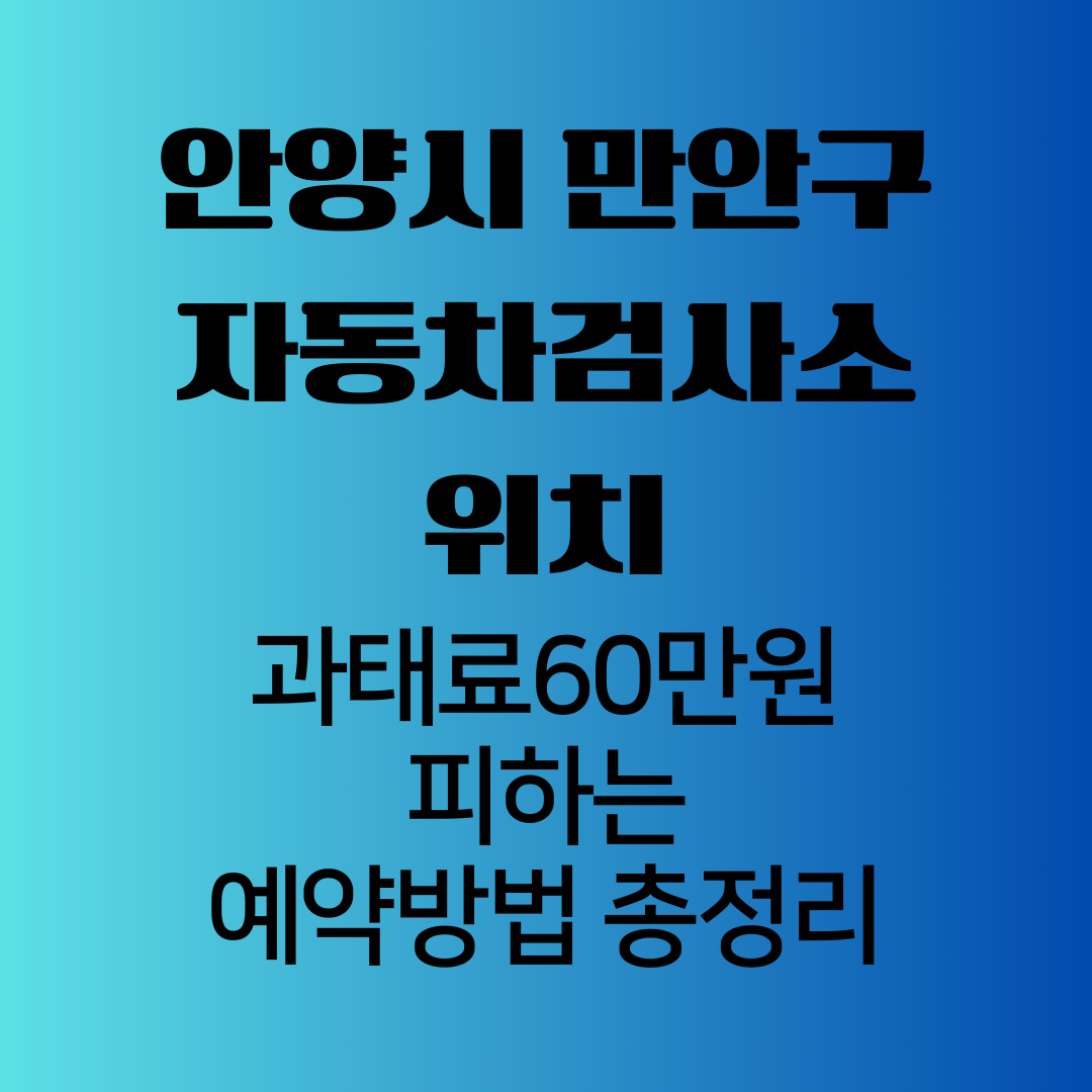 안양시만안구자동차검사소위치