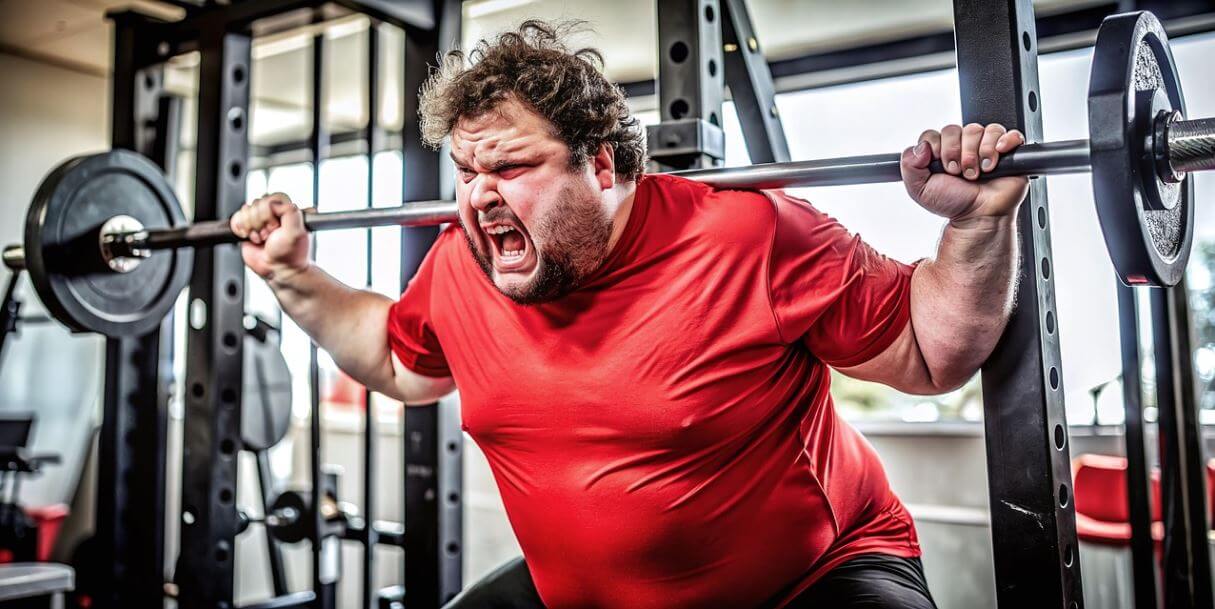 역기를 들고 운동하는 남성