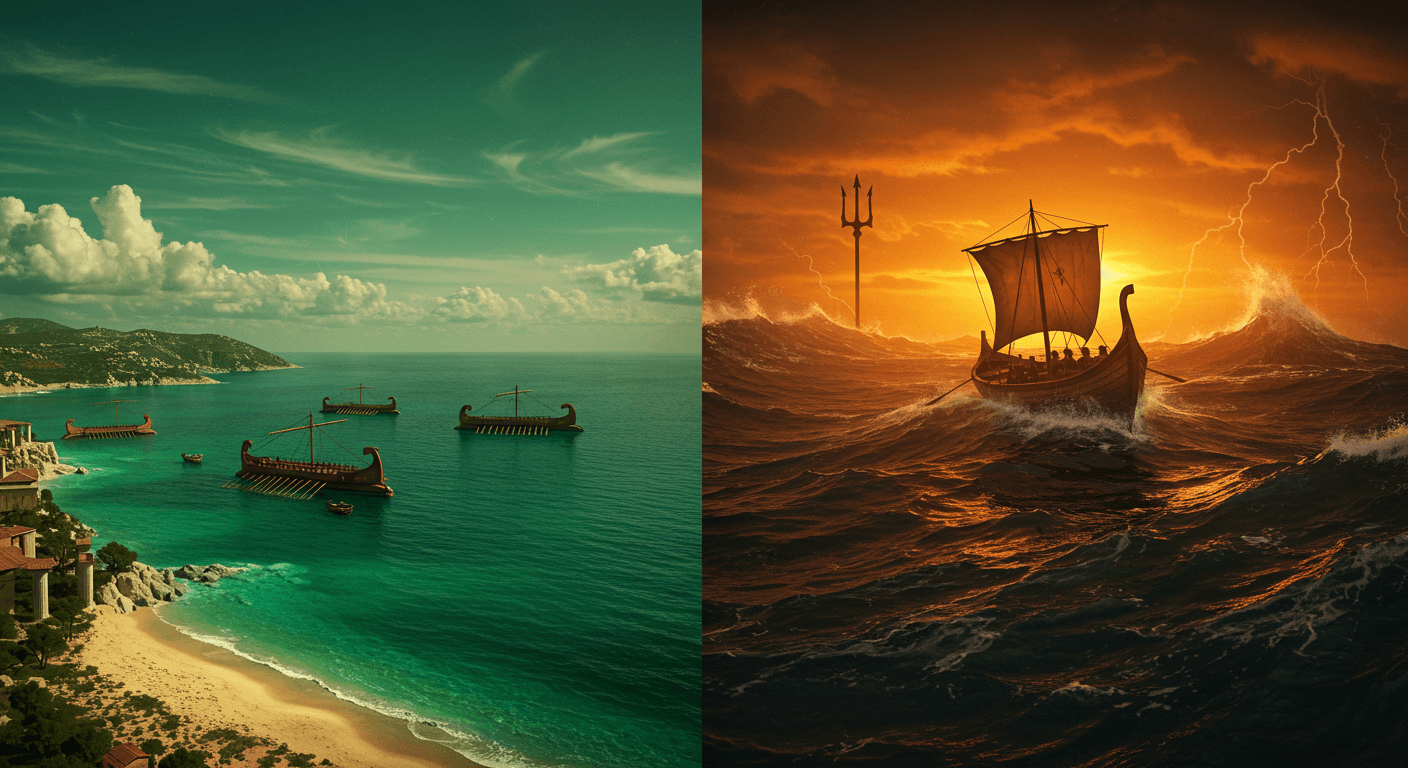 오디세이와 일리아드 바다 비교 (신화, 모험, 여정) 관련 사진