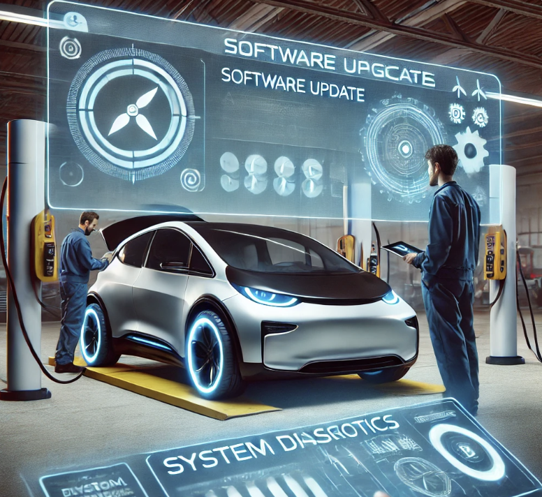 친환경에 자동차를 만들기 위해 연구하는 사진