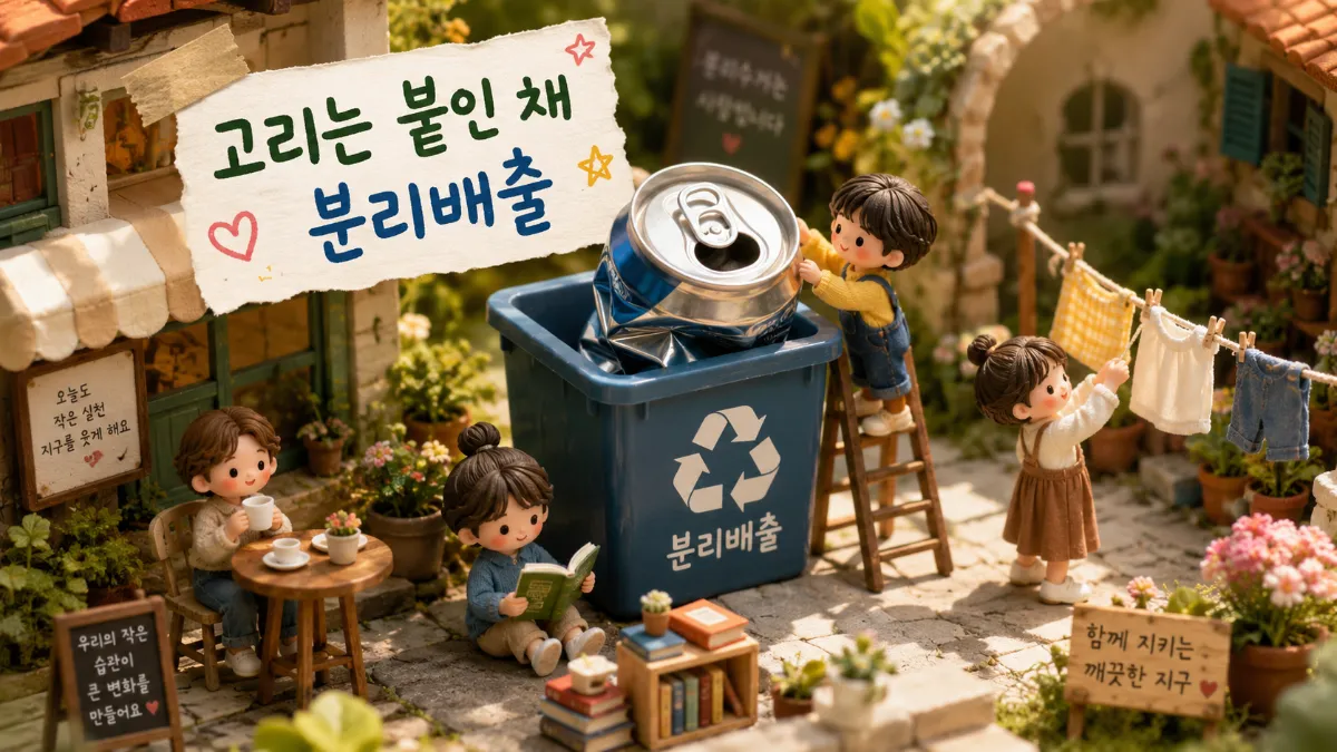 캔 고리를 떼지 않고 본체와 함께 찌그러뜨린 알루미늄 캔 분리배출 방법