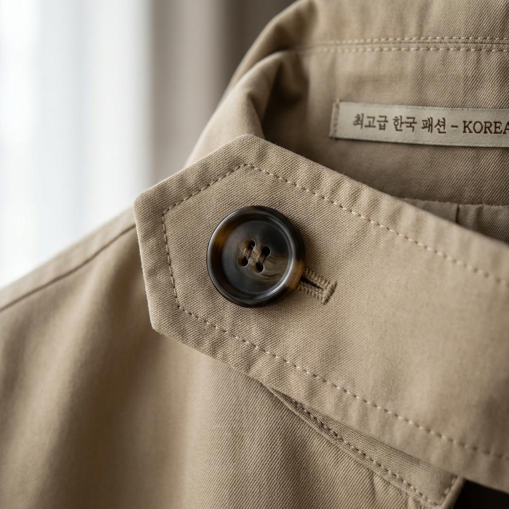 단추 하나로 분위기가 달라지는 중년의 고급스러운 디테일 체크
