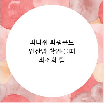 피니쉬 파워큐브 인산염 확인&middot;물때 최소화 팁