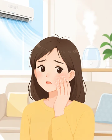 실내 환경 변화로 피부건조 심화 모습9