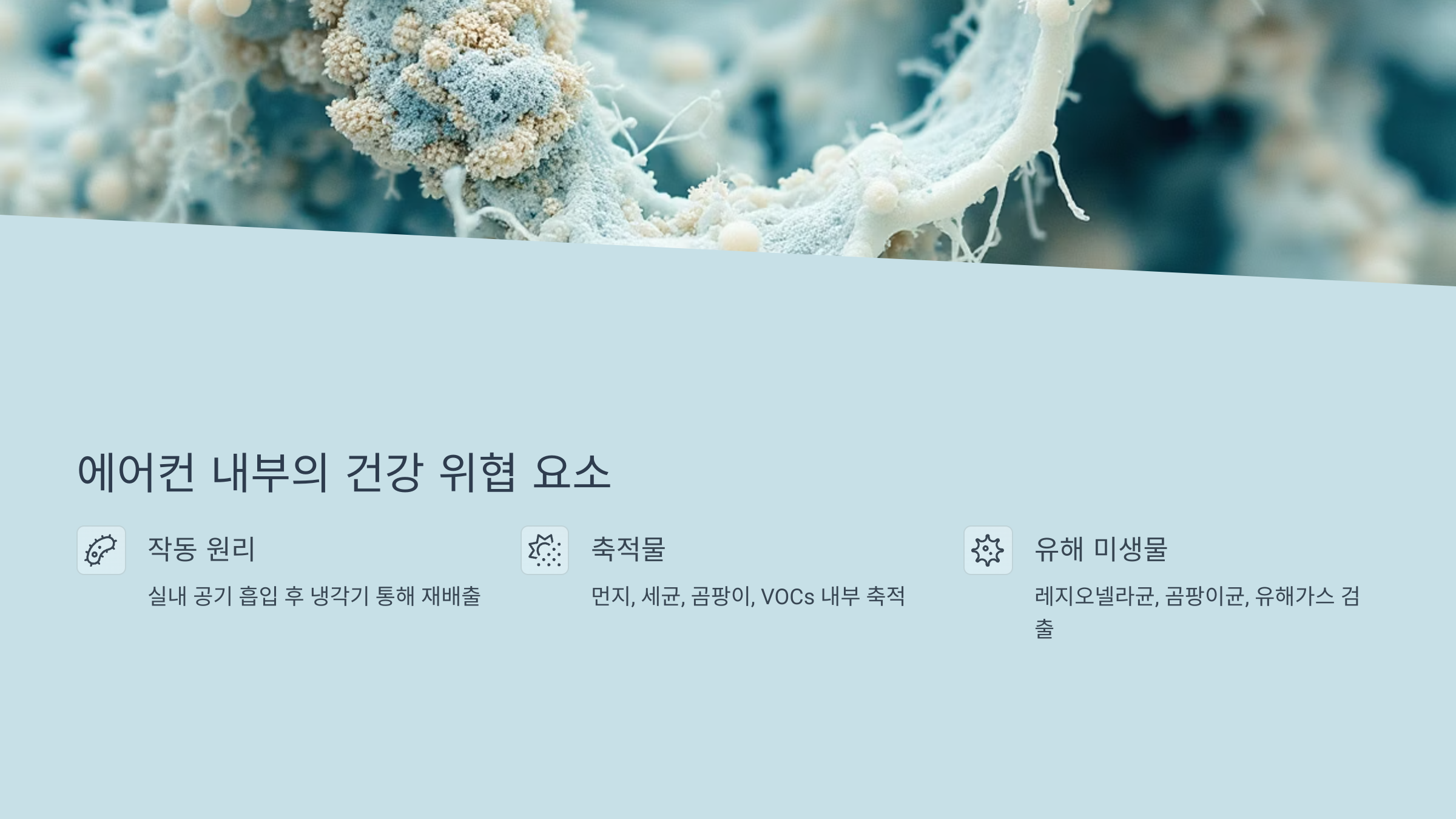 에어컨 내부의 건강 위협 요소