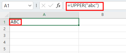 엑셀 UPPER함수 예제