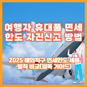 여행자 휴대품 면세한도 자진신고 방법 ❘ 2025 해외직구 면세한도·세율·벌칙 비교(필독 가이드)