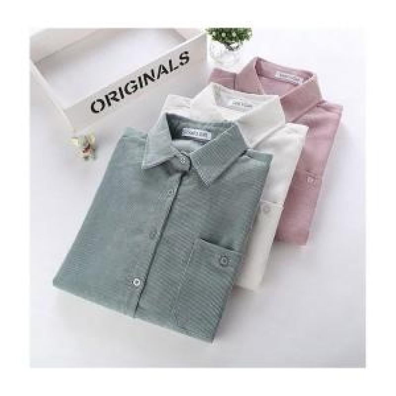 코듀로이 포켓 긴팔 남방 여성 가을 겨울 간절기 셔츠