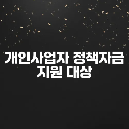 개인사업자 정책자금 지원 대상, 종류, 신청 방법 총정리