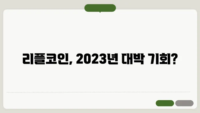 리플코인 가격 및 예상전망
