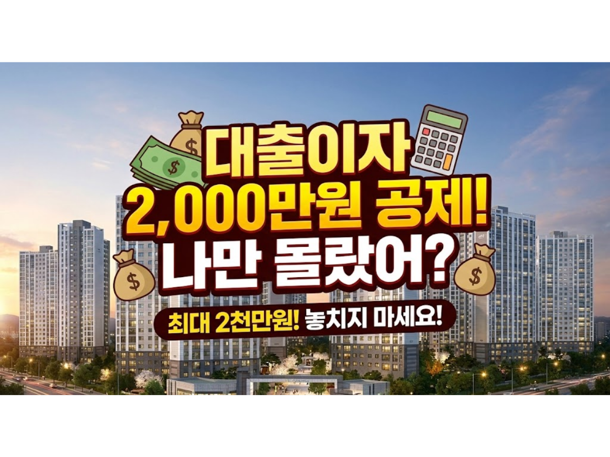 2026년 주택담보대출 이자상환액 소득공제 가이드, 최대 2,000만원 혜택 받는 법
