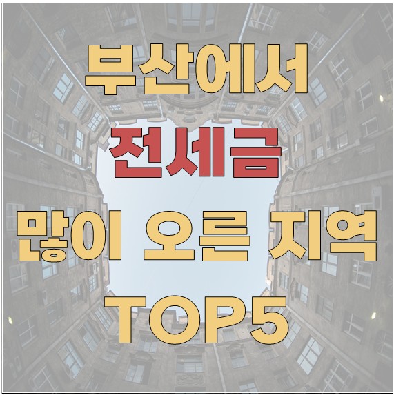 부산에서 전세금이 많이 오른 지역 TOP 5