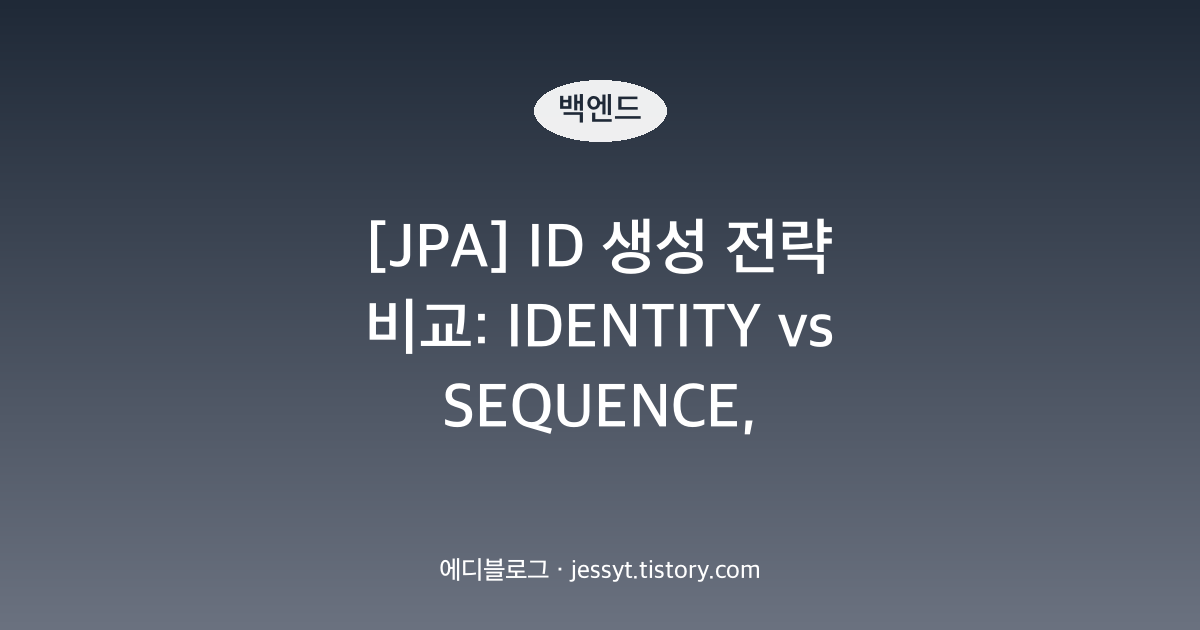 [JPA] ID 생성 전략 비교: IDENTITY vs SEQUENCE, allocationSize, UUID 기본키