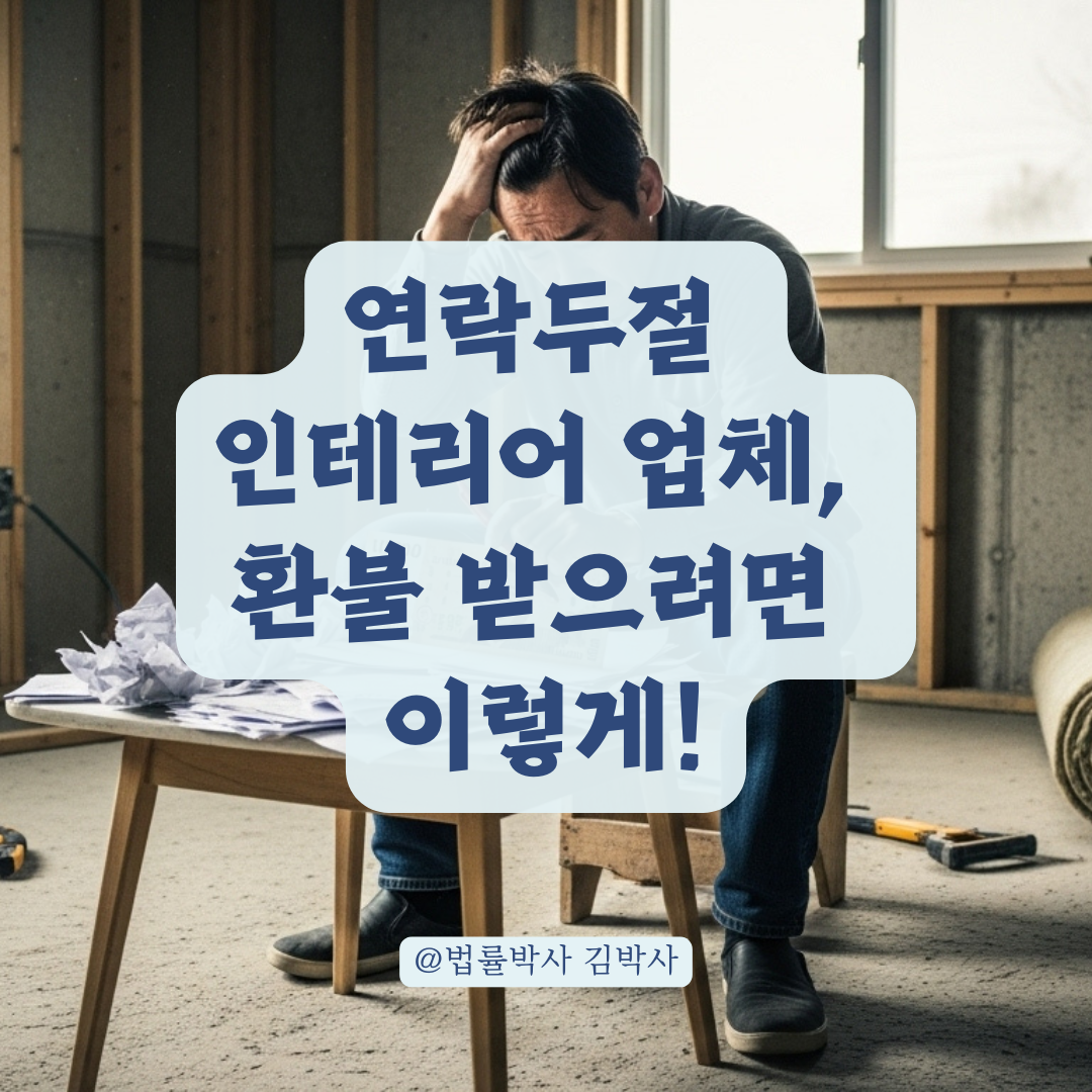 연락 두절·지연 핑계 반복되는 인테리어 업체, 환불 요구 전 법적 조치 총정리. 🔨