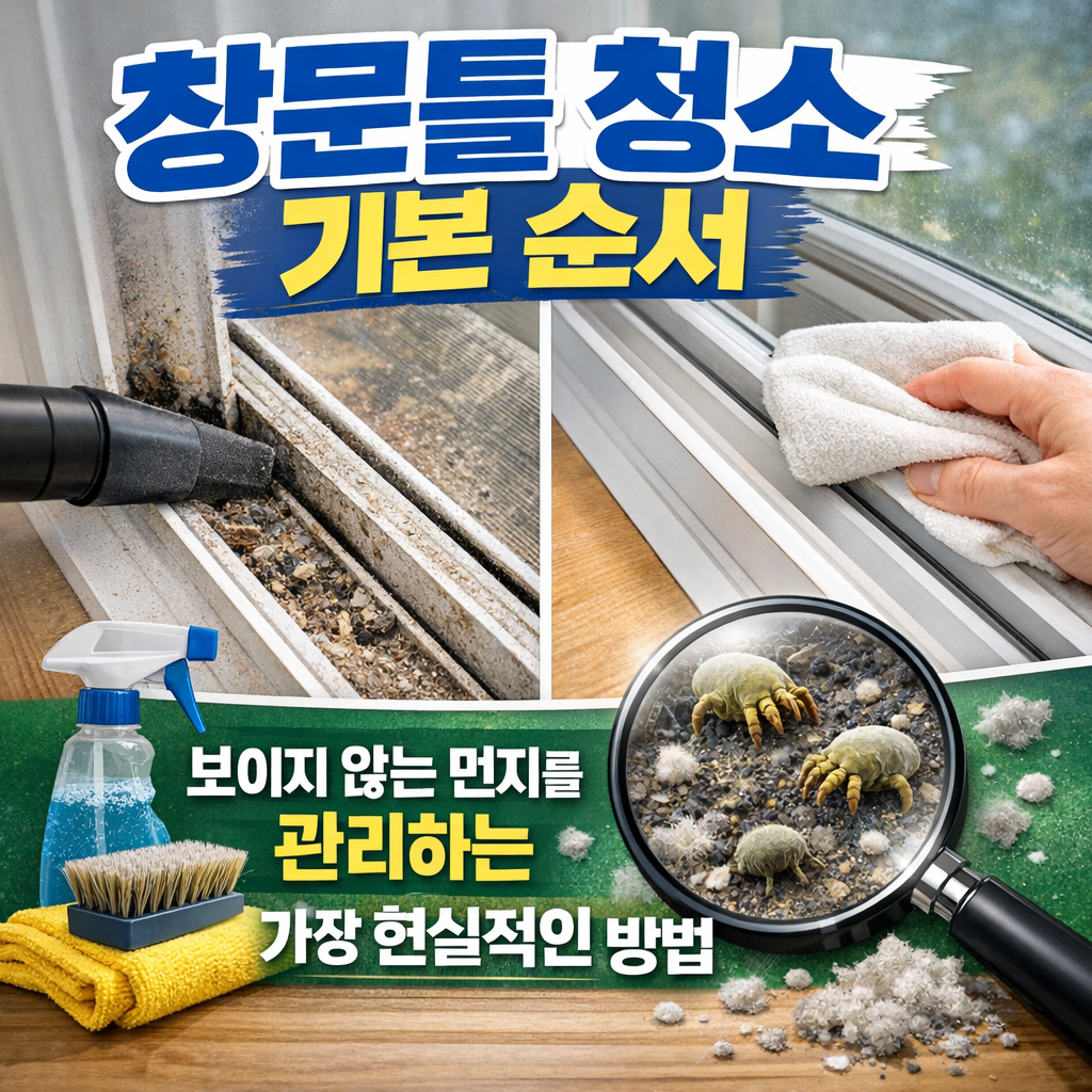 창문틀 청소 기본 순서 – 보이지 않는 먼지를 관리하는 가장 현실적인 방법