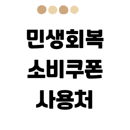 민생회복소비쿠폰 사용처