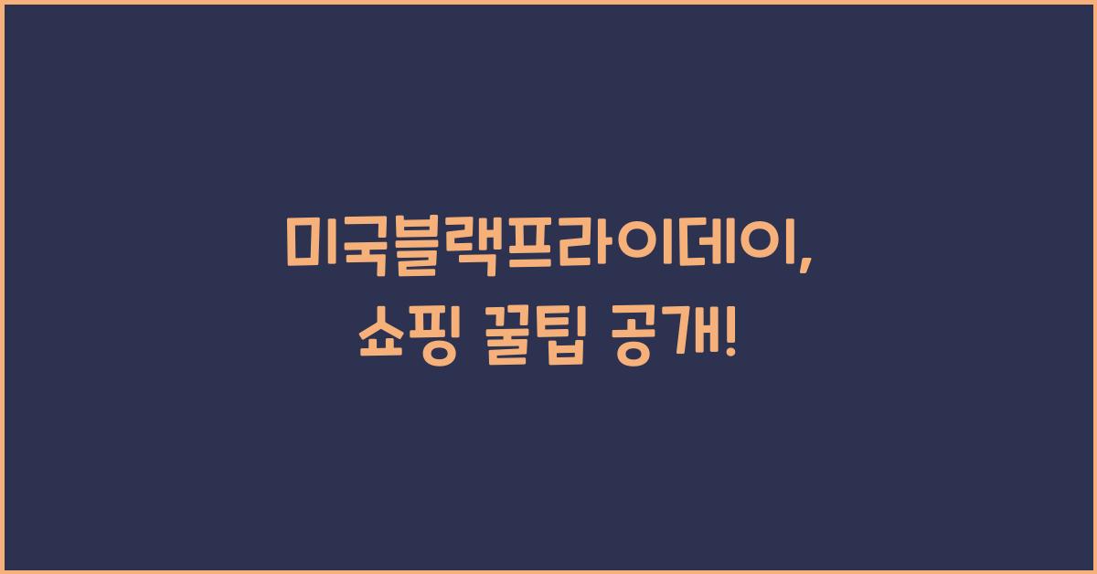 미국블랙프라이데이