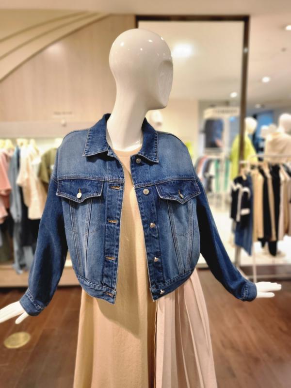 지컷 크롭트 버튼업 카라 데님 자켓 7253355101