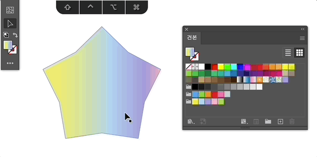 그라디언트를 그라디언트 망으로 변경하기