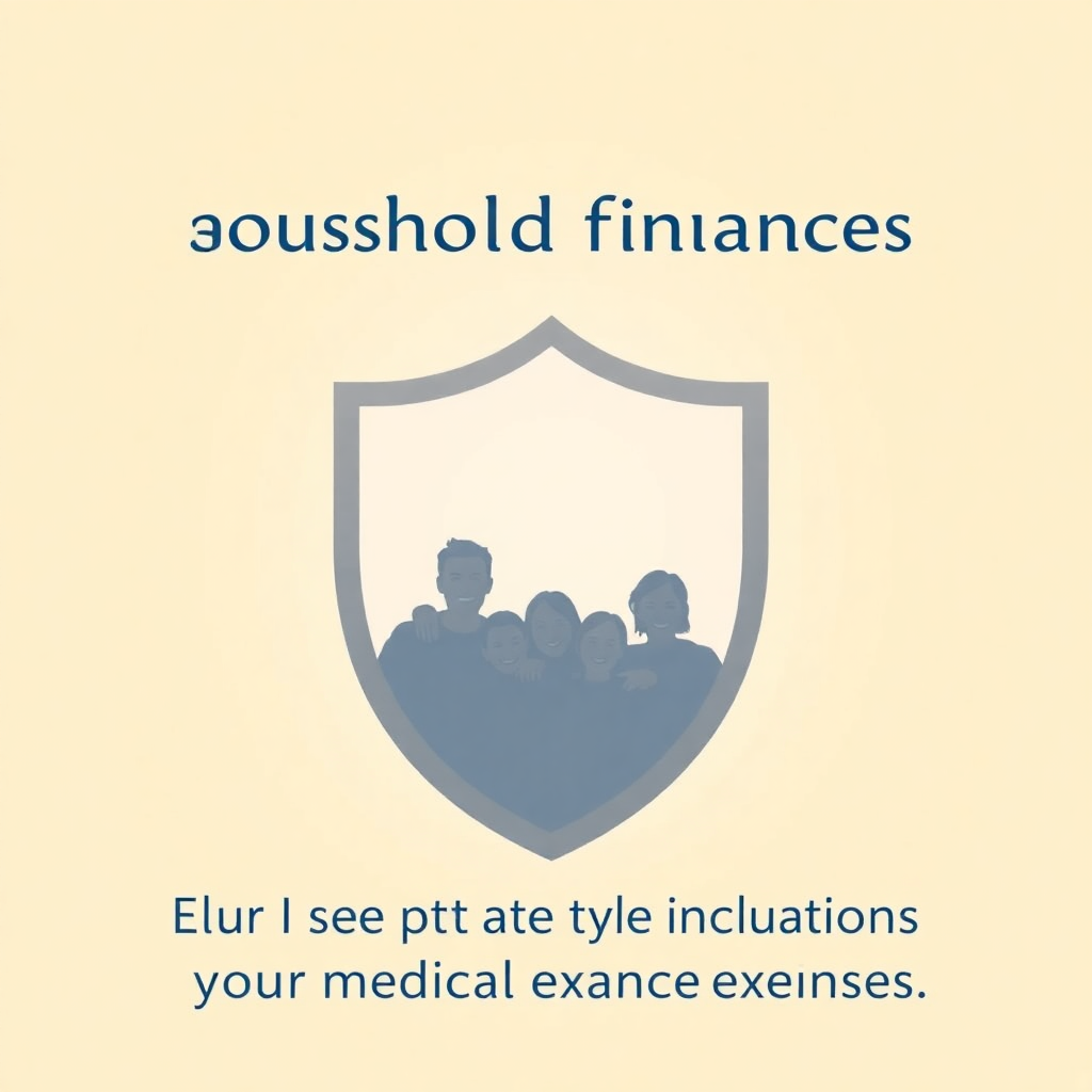 따뜻하고 안정적인 느낌의 배경에, 가계 경제를 든든하게 지켜주는 방패나 보호막이 그려져 있고, 그 안에 건강하게 웃고 있는 가족의 실루엣이 보이도록 표현합니다. 의료비 걱정을 덜어주는 제도의 핵심 메시지를 전달하여, 독자들이 처음 이미지를 보았을 때 안심하고 편안함을 느낄 수 있도록 합니다.