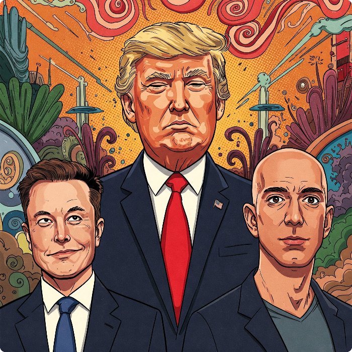 머스크와 베선트 사이의 트럼프