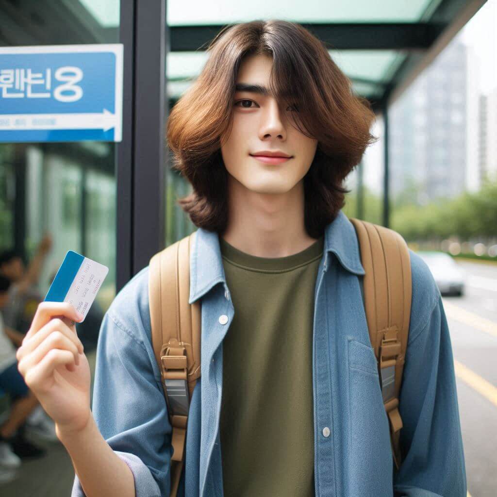 카드들고 있는 남학생,중교통 지원 K-패스 신청