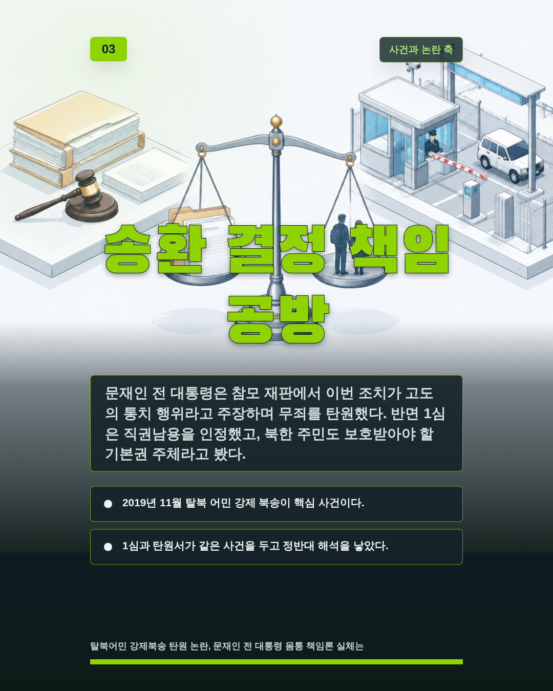 송환 결정 책임 공방