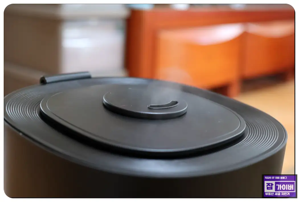 가습기에서 분무가 보이는 모습