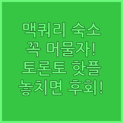 레이크 맥쿼리에서 꼭 머물러야 할 토..