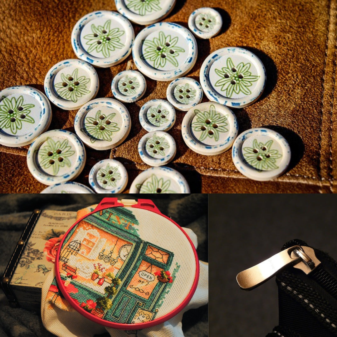 버튼, 지퍼, 자수가 만드는 스타일의 완성