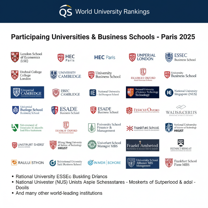 QS 공식 참가 학교 로고 및 명단