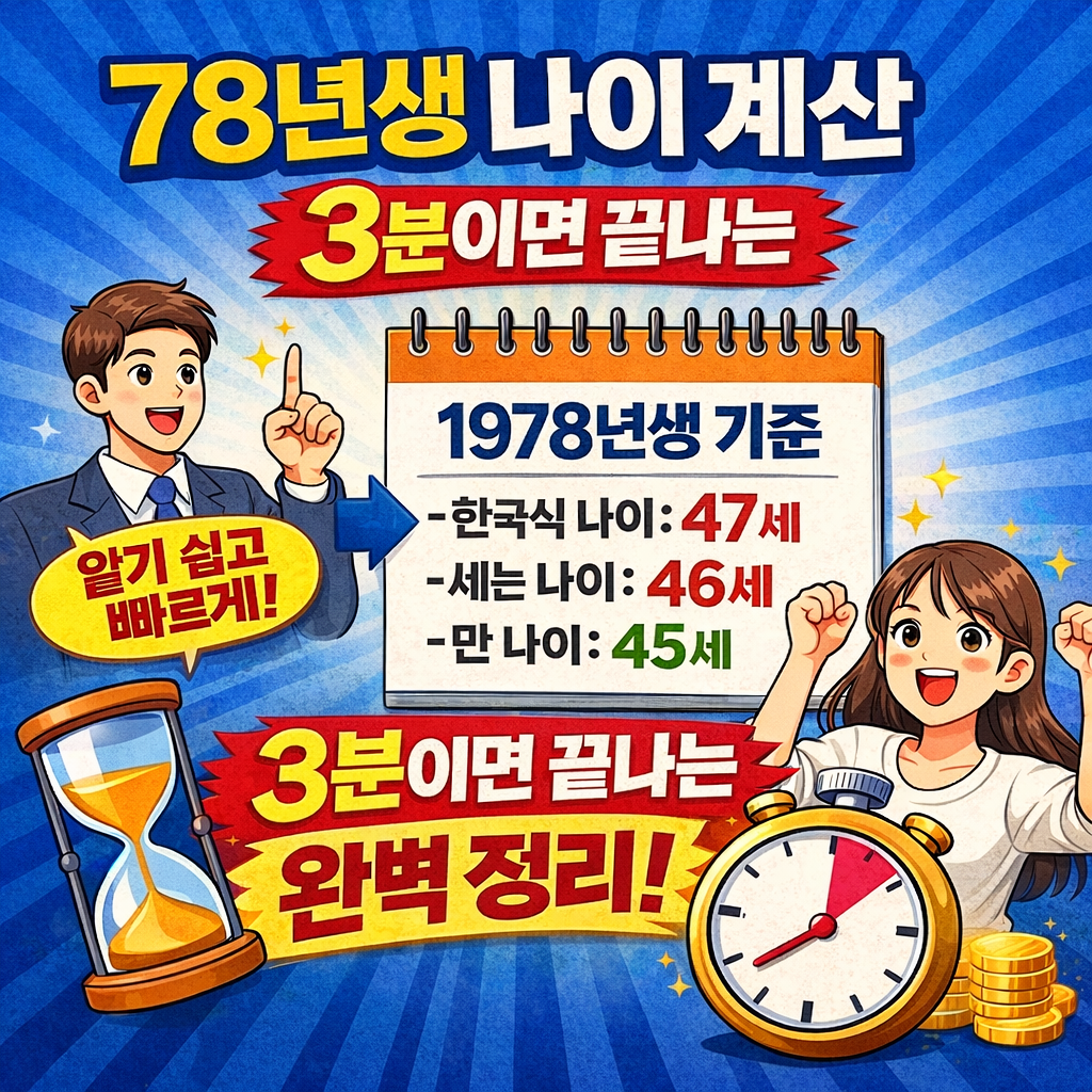 78년생 나이 계산, 3분이면 끝나는 완벽 정리