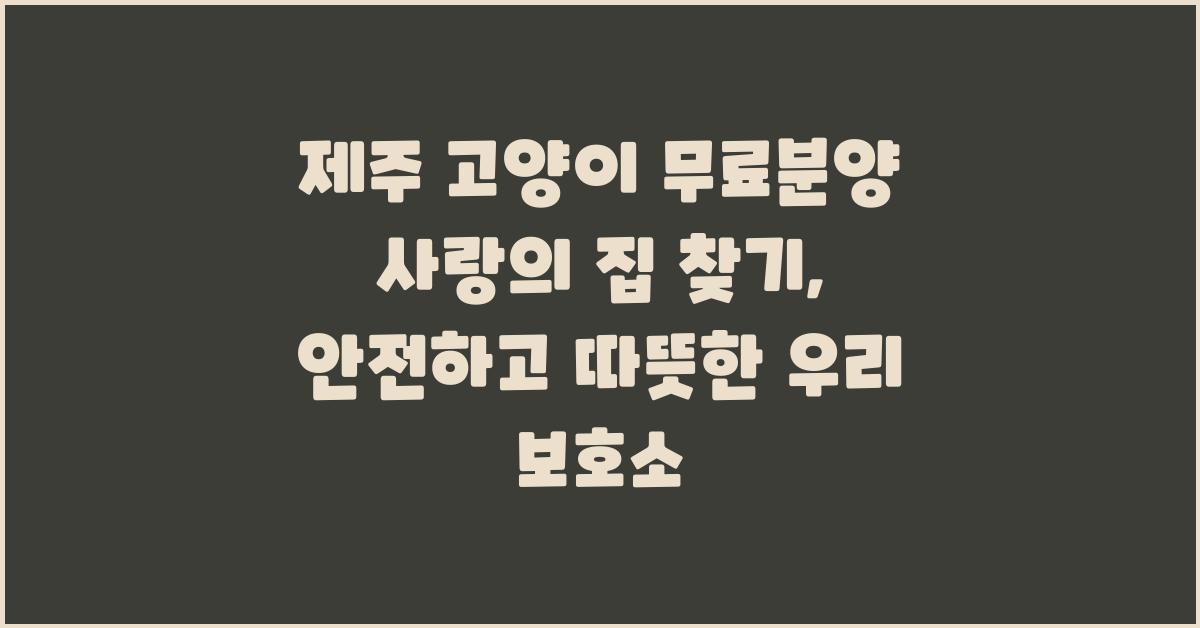 제주 고양이 무료분양