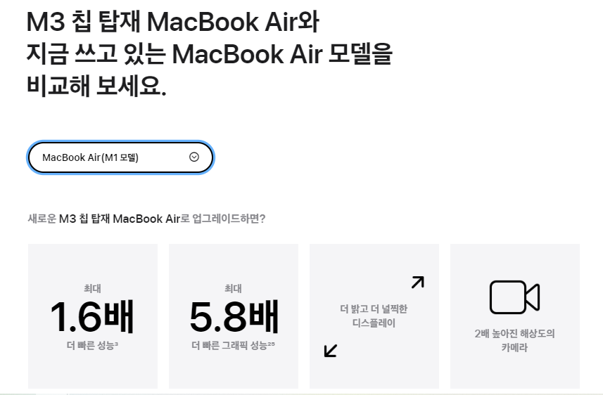 애플홈페이지 제품비교 이미지