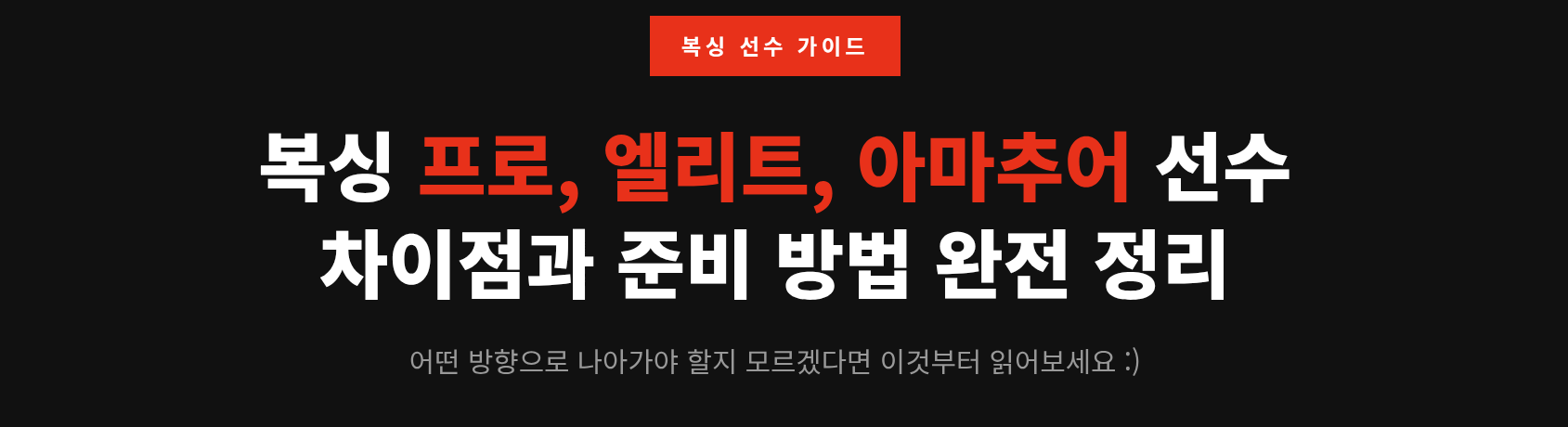복싱 프로, 엘리트, 아마추어 &mdash; 뭐가 다르고 어떻게 준비하나요