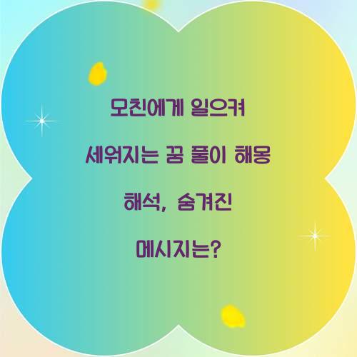 모친에게 일으켜 세워지는 꿈 풀이 해몽 해석